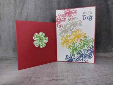 Grußkarte Genieße jeden Tag mit Blüten handgemacht